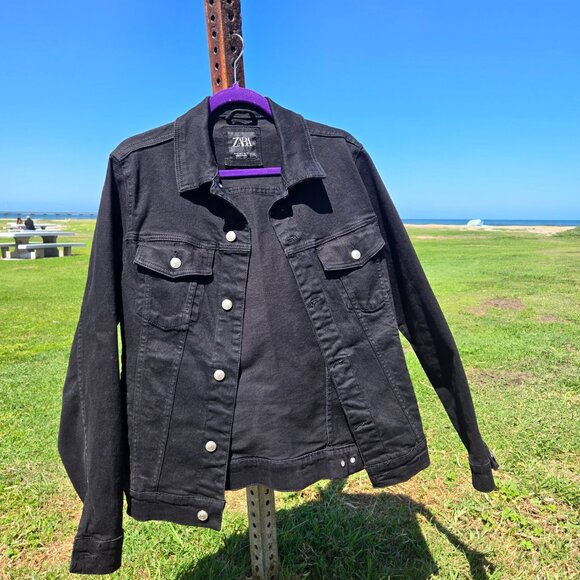 Zara Men's Black Jean Jacket, brand new, never worn - Picture 6 of 6